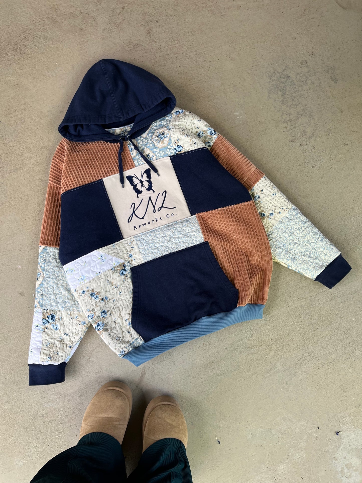 Garden dreamscape patchwork hoodie (L)
