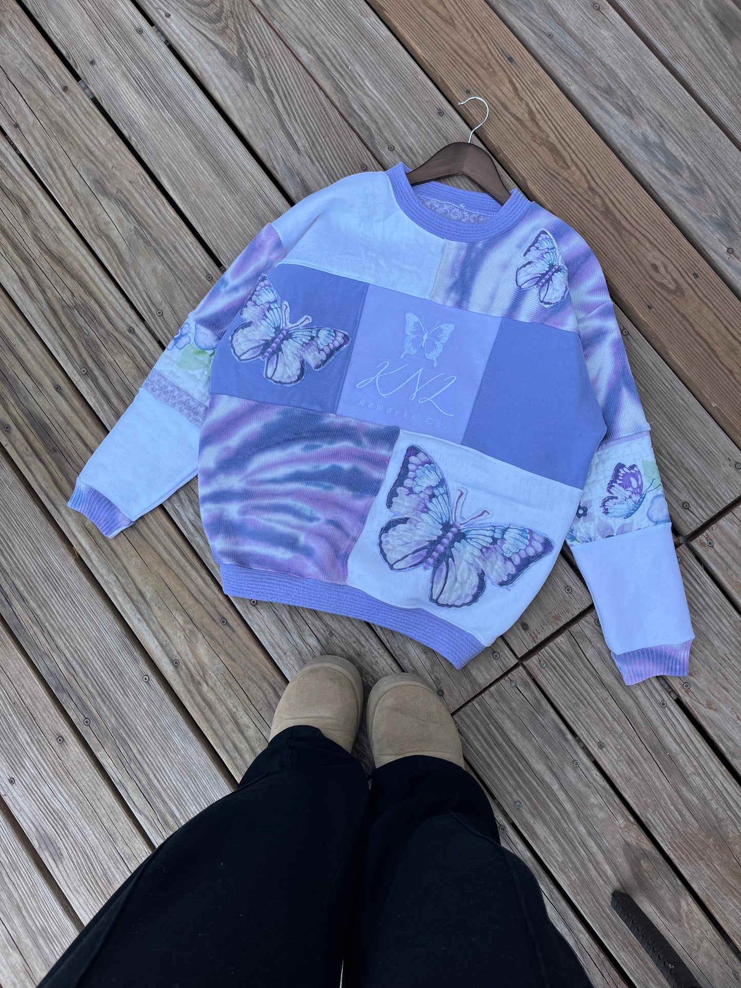 Lavender haze patchwork crewneck (M/L)
