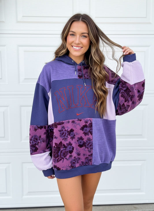 Violet rose patchwork hoodie (XL/2X)
