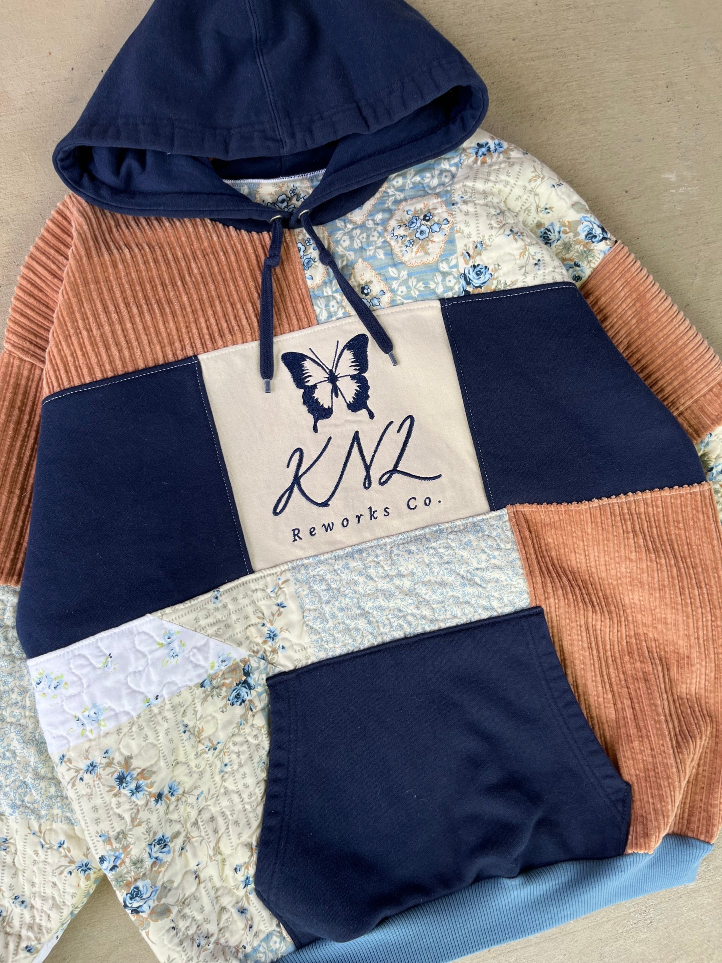 Garden dreamscape patchwork hoodie (L)