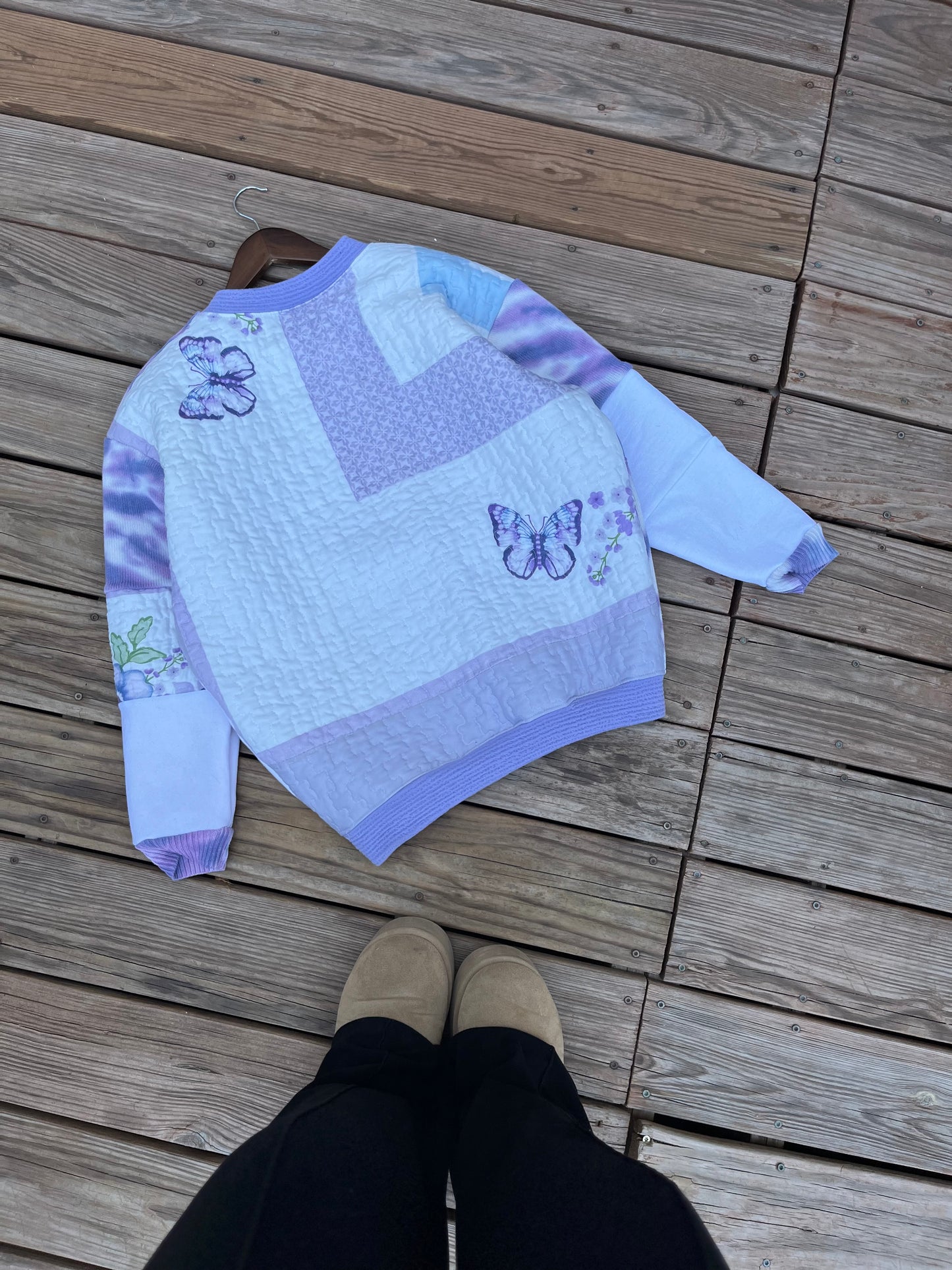 Lavender haze patchwork crewneck (M/L)